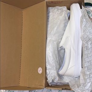 Canvas White slip on vans